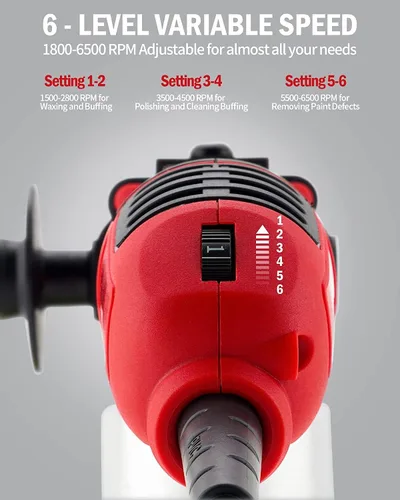 Vista 4 de SILVEL Pulidora Buffer, Buffer de Doble Acción de 6 pulgadas para Detallado de Automóviles, Kit de Encerador Buffer Orbital Aleatorio para Automóvil