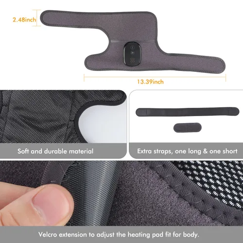Vista 6 de Masajeador de rodilla calentado, almohadillas térmicas de hombro, coderas 3 en 1 con vibración, calentadores de rodilla recargables inalámbricos