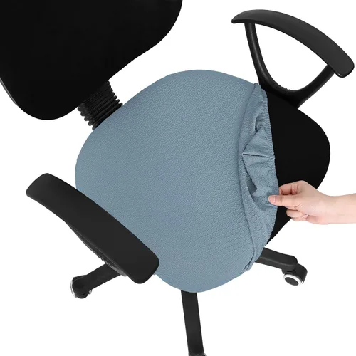 Vista 64 de Smiry Fundas de asiento de silla de computadora de oficina, de jacquard elástico, extraíbles, lavables, antipolvo, protectores de cojín para silla