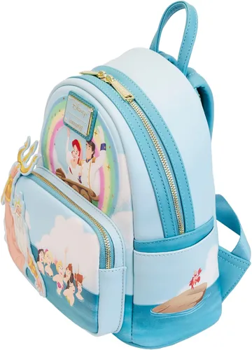 Vista 3 de Loungefly Mini mochila de regalo de Triton de The Little Mermaid, Multi, Bolso de hombro de doble correa