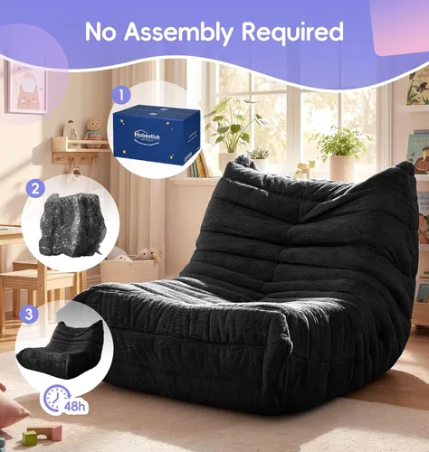 Vista 8 de Hobestluk Puf con espuma viscoelástica, tela de piel sintética ultrasuave, diseño ergonómico, puf pequeño, para sala de estar, dormitorio, sala