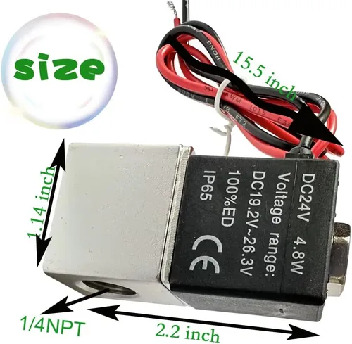 Vista 2 de AOPANDA 1/4inch DC 24V 2 manera normalmente cerrada válvula de aire electromagnética eléctrica, acero inoxidable 1/4 NPT