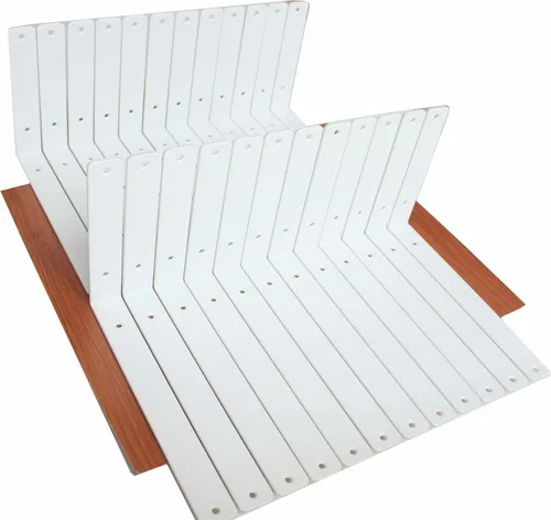 Vista 101 de Paquete de 2 soportes de estante en L de 6 pulgadas de largo x 6 pulgadas de alto x 1.5 pulgadas de ancho, 5 mm de grosor, soportes de estante