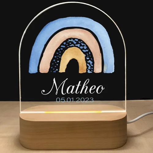Vista 14 de Luz nocturna personalizada para bebés y niños, regalos personalizados con nombre, regalos de bautizo para niñas/niños, lámpara nocturna regulable