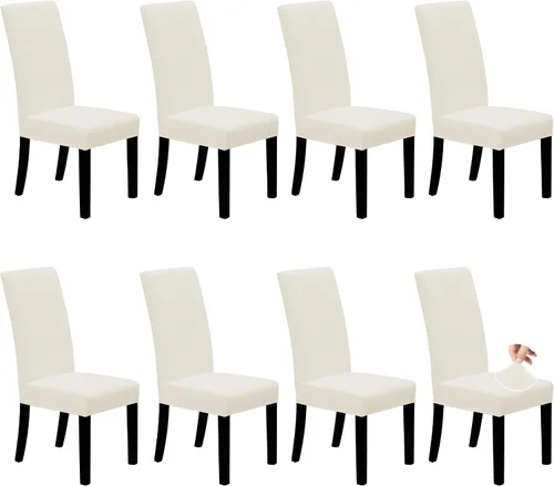 Vista 34 de Easy-Going - Juego de 2 fundas elásticas para sillas de comedor, fundas para sillas de comedor, fundas para sillas Parsons para comedor, ceremonia