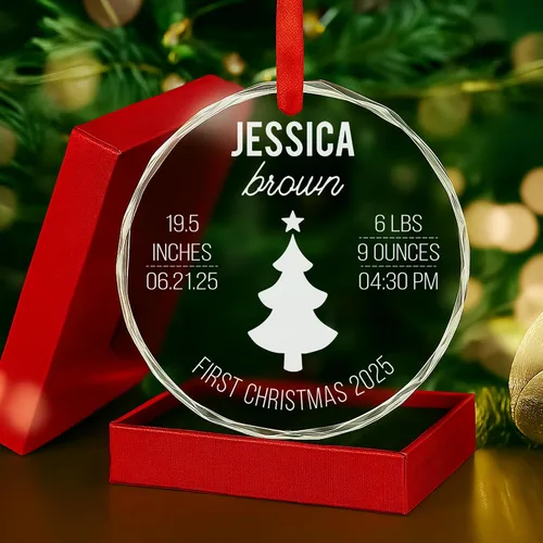 Vista 20 de Adorno de cristal personalizado para anuncio de bebé, adorno de Feliz Navidad, abuela y abuelo te veo en 2024, regalo de abuelos promocionados