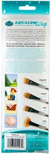 Vista 3 de Royal & Langnickel Aqualon Wisp - Juego de pinceles para artistas angulares, 5 piezas
