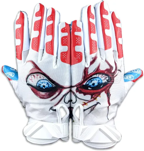 Vista 21 de Battle Sports - Guantes de fútbol americano para receptor abierto con dorso de mano, ultraadherentes y con agarre, antideslizantes, para adultos