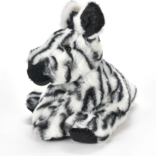 Vista 4 de The Petting Zoo Peluche de cebra, regalos para niños, animales salvajes del zoológico Onez, juguete de peluche de cebra de 9 pulgadas