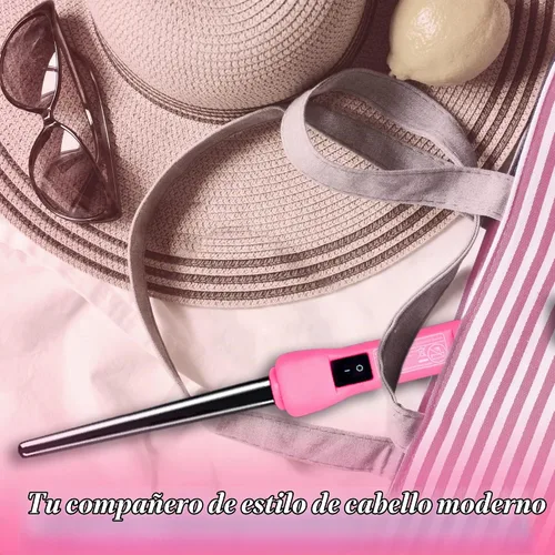 Vista 8 de HerStyler - Mini rizador de pelo para bebé, 9 a 0.512 in, cañón cónico, color rosa
