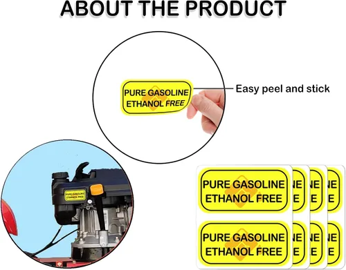 Vista 2 de Calcomanías sin etanol – 8 unidades de calcomanías de tanque de gasolina pura sin etanol de 2 x 4 pulgadas, calcomanías de vinilo impermeable