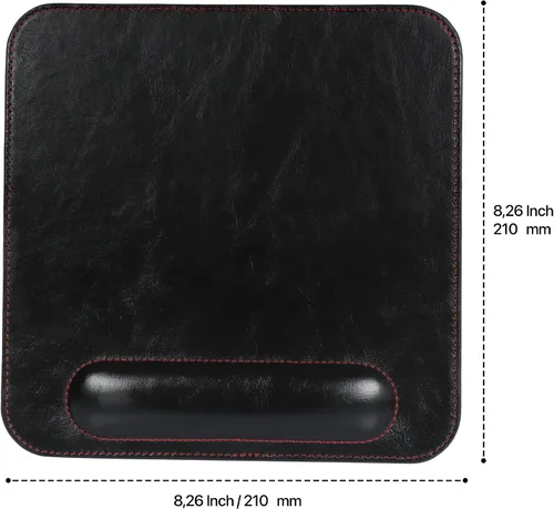 Vista 2 de Londo Alfombrilla de cuero para mouse con reposamuñecas, soporte ergonómico, base antideslizante, superficie lisa