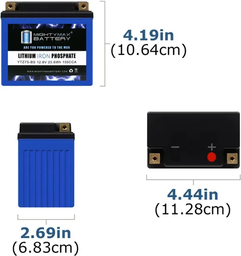 Vista 2 de Mighty Max Battery YTZ7S - Batería de litio para Honda Metropolitan Ruckus Elite Aero PCX150