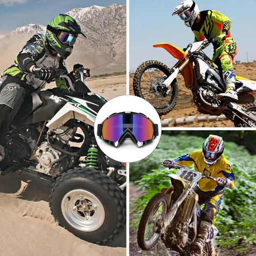 Vista 7 de Paquete de 2 gafas para motocicleta, ATV Dirt Bike Motocross, accesorios de equitación para hombres y mujeres, gafas de esquí con cuello