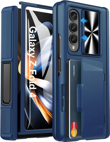 Vista 13 de Viaotaily Funda para Galaxy Z Fold 4 con Soporte para S Pen y Tarjetero y Protección de Bisagra, Protector de Pantalla Integrado y Cubierta