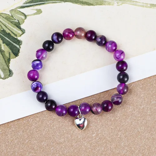 Vista 2 de Caiyao Pulsera elástica inspiradora con cuentas de piedra natural y corazón Life is Tough But So Are You para mujeres, niñas, hombres, adolescentes