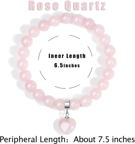 Vista 5 de MAIBAOTA Pulsera de ansiedad para aliviar el estrés, pulseras curativas naturales para mujeres y hombres, pulsera de cuentas de piedras preciosas