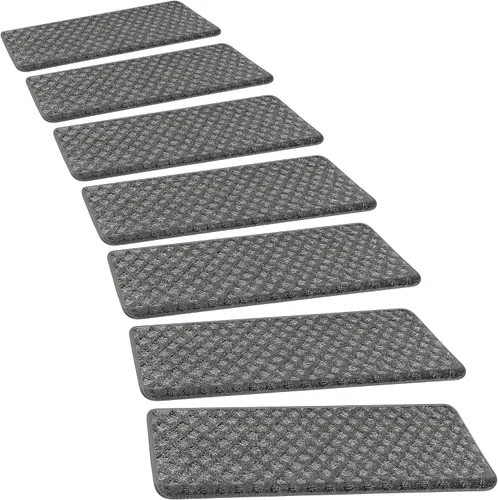 Vista 14 de PURE ERA Bullnose - Juego de peldaños de alfombra para escaleras sin cinta, antideslizantes, protectores de escaleras para interiores, alfombras
