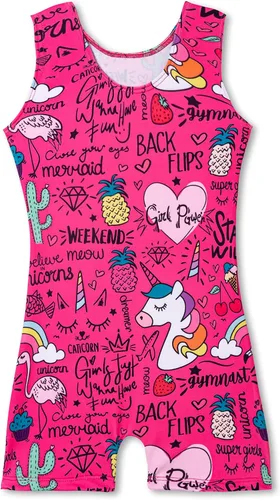 Vista 3 de Paquete de leotardos de gimnasia Rainbow Star para niñas y niños, diseño de unicornio rosa intenso, talla 3t 4t
