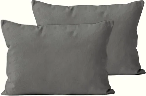 Vista 94 de Encasa XO Juego de 2 fundas de almohada de 12 x 12 pulgadas, color beige, sin rellenos, fundas de almohada de algodón para sala de estar, cama