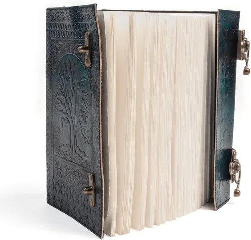 Vista 7 de TUZECH 600 Páginas Diario de Cuero Grande Hecho a Mano Diario de Cuero Grabado Árbol de la Vida Libro de Sombras Cuaderno de Escritura Siete Chakras