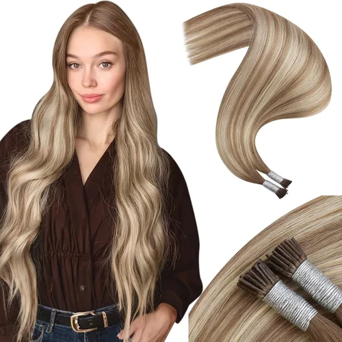 Vista 20 de Moresoo Micro Link - Extensiones de cabello humano de color rubio oscuro y rubio ceniza, extensiones de cabello humano real para boda, 2.01 oz