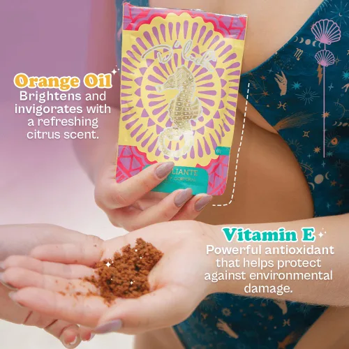 Vista 5 de D'Luchi Exfoliante de café para rostro y cuerpo, exfoliante natural con aceite de almendras, coco y naranja, enriquecido con vitamina E, acné