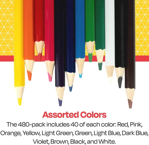 Vista 6 de School Smart Paquete de aula de lápices de colores, colores surtidos, 480 lápices