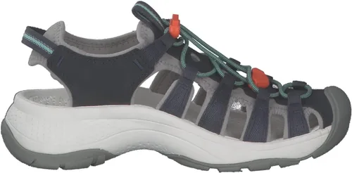 Vista 8 de KEEN Astoria West - Sandalias deportivas con puntera cerrada para mujer, Negro Gris