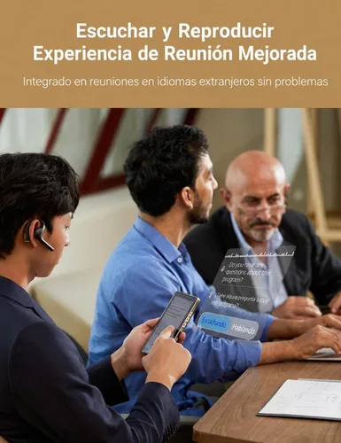 Vista 5 de Timekettle W4 Pro - Audífonos intérprete AI, traducción bidireccional de voz en tiempo real, más de 50 idiomas, traductor Bluetooth de video y Gris