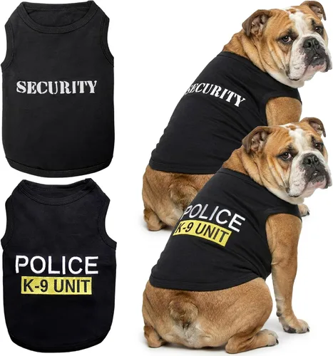 Vista 28 de Camiseta para Perro Parisian Pet - Camiseta Bordada FBI - 100% Algodón, Ropa Transpirable para Perros - Chaleco para Mascotas Sin Mangas - Camisas