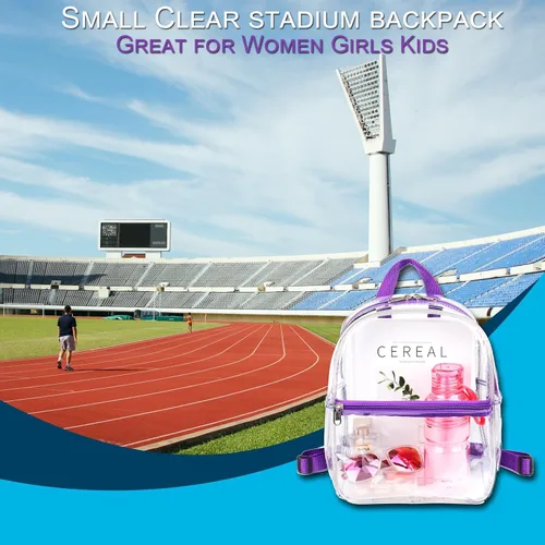 Vista 15 de Keepcross Mochila transparente de 12 x 6 x 12 pulgadas para eventos de estadio, bolsa transparente para estadios, eventos deportivos, festivales