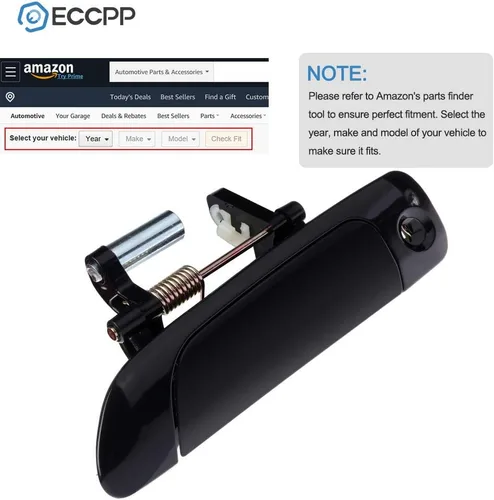 Vista 7 de ECCPP Manija de puerta Exterior Exterior Exterior Delantero Lado del Conductor para 2001-2005 para Honda Civic Smooth Negro