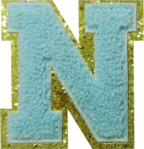 Vista 71 de 4 parches de letras de felpilla negra, parches de letras termo-adhesivas de 2.2", parches de letras de felpilla para ropa (S)