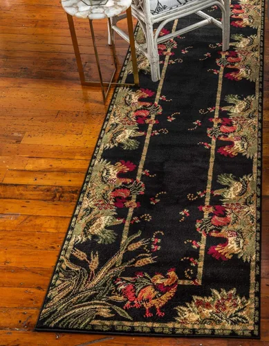 Vista 24 de Unique Loom Barnyard Collection - Alfombra de área - Granja (2' x 3' 1" Rectangular, Negro/Créma)