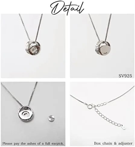 Vista 7 de Collar con colgante de urna de cremación para anillo de patrimonio conmemorativo, plata hawaiana, joyería de cenizas 925, Plata, no conocido