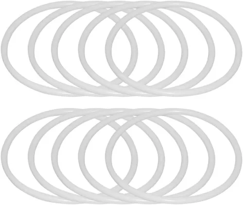 Vista 12 de SUPVOX 30 anillos de plástico blanco atrapasueños de 2.4 pulgadas, suministros de manualidades para hacer nudos de macramé y atrapasueños