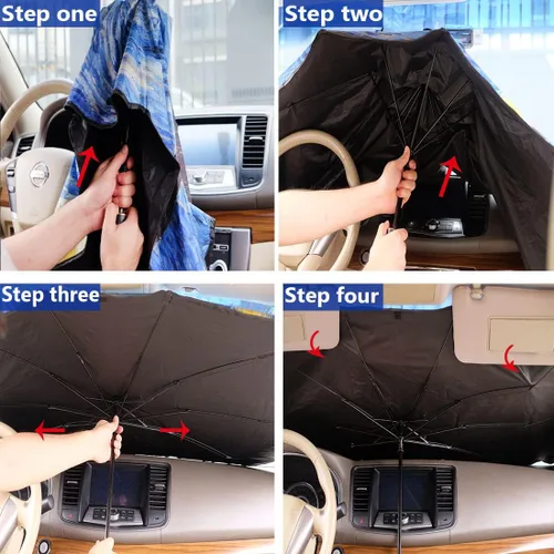 Vista 22 de Parasol plegable para parabrisas de auto para ventana delantera Sombrilla para parabrisas de auto Visor solar para parabrisas 2025 Accesorios