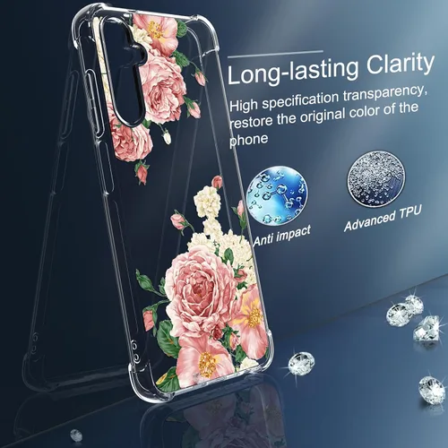 Vista 3 de Osophter Funda para Galaxy A15: funda de goma TPU flexible para Samsung Galaxy A15 para Samsung Galaxy A15 con protector de pantalla