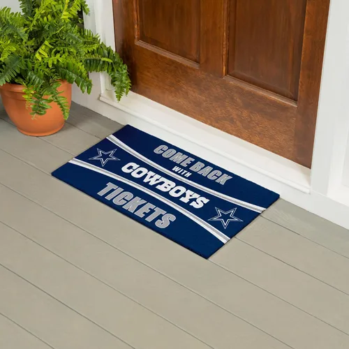Vista 2 de Team Sports America NFL Dallas Cowboys Entrada interior y exterior 28 x 16 pulgadas Parte trasera antideslizante Tapetes de bienvenida