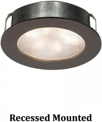 Vista 7 de WAC Lighting HR-LED87-27-BN Luz LED de botón redonda blanca suave de 3000K, níquel cepillado