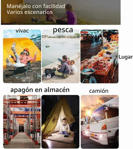 Vista 6 de Ventilador de energía solar – con control remoto y panel solar, ventilador solar de pie de 16 pulgadas, 4 velocidades, con diseño de iluminación