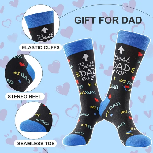 Vista 3 de BONANGEL Dad Socks Mens Funny Novelty Crazy Funky Socks Best Gifts for Fathers Day Birthday Christmas from Daughter Son