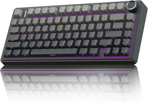 Vista 2 de AULA Combo de teclado y mouse inalámbricos, teclados mecánicos F75 Pro, 75% de junta teclado personalizado intercambiable en caliente+mouse