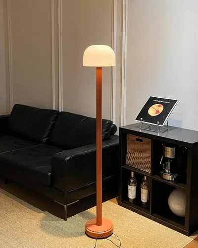 Vista 9 de MAGCHARM Lámpara de pie con forma de hongo con control remoto, lámpara de pie LED regulable de 59 pulgadas de alto con temperatura