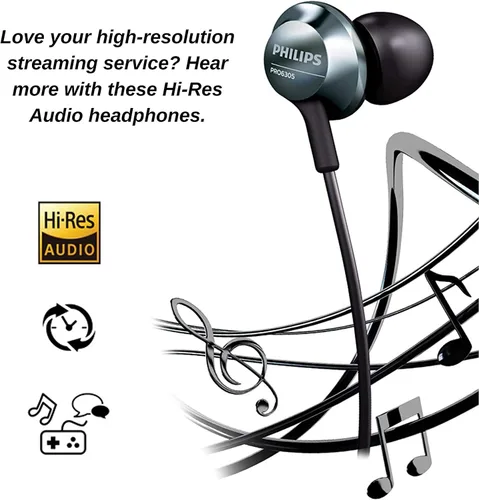 Vista 2 de Philips Auriculares profesionales con cable con micrófono, auriculares de audio de alta resolución con cable, ligeros y cómodos auriculares
