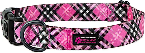 Vista 10 de Max and Neo NEO - Collar reflectante con hebilla de nailon para perro, donamos un collar a un rescate de perros por cada collar vendido (XS, negro)