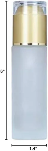 Vista 8 de QUUPY Paquete de 3 botellas vacías recargables de vidrio esmerilado transparente, dispensadores de cosméticos portátiles de viaje para loción