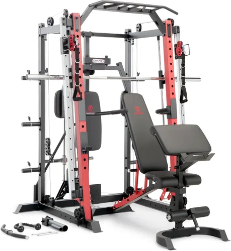 Vista 14 de Marcy Smith Machine Cage System Home Gym - Estante multifunción para gimnasio en casa, estación de entrenamiento personalizable