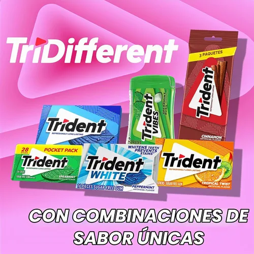 Vista 7 de 12 paquetes de 14 unidades cada uno; es decir, en total son 168 unidades de goma de mascar Trident Bubblegum sin azúcar sabor chicle. Accesorios